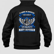 Navy Veteran Shirt – It Cannot Be Inherited, I Have Earned It – Gift for Navy Veterans, Retired Sailors, Military Dad, Grandpa & Husband – Unisex T-Shirt, Long Sleeve, Sweatshirt & Hoodie - Hoodie - Black - Back