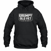 Grumpy Old Vet Leave Me Alone Shirt – Funny Gift for Veteran Dad, Grandpa & Retired Military, T-Shirt, Long Sleeve, Sweatshirt & Hoodie - Hoodie - Black - Front