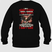 I Am A Grumpy Veteran Shirt – I Served I Sacrificed I Don’t Regret Patriotic Eagle American Flag Veteran T-Shirt, Long Sleeve, Sweatshirt & Hoodie - Sweatshirt - Black - Back