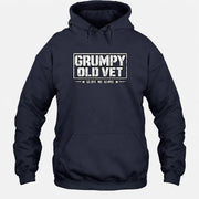 Grumpy Old Vet Leave Me Alone Shirt – Funny Gift for Veteran Dad, Grandpa & Retired Military, T-Shirt, Long Sleeve, Sweatshirt & Hoodie - Hoodie - Navy - Front