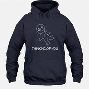 Thinking of You  – Funny Dark Humor Shirt -  T-Shirt, Long Sleeve, Sweatshirt & Hoodie - Hoodie - Navy - Front