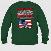 What Is a Veteran Shirt – That Is Honor, Gift for Veteran Dad, Grandpa & Retired Military, T-Shirt, Long Sleeve, Sweatshirt & Hoodie - Sweatshirt - Forest Green - Back