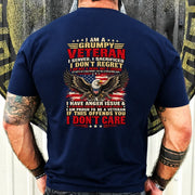 I Am A Grumpy Veteran Shirt –  Gift for  Veterans, Military Dad, Grandpa & Husband – Unisex T-Shirt, Long Sleeve, Sweatshirt & Hoodie - T-Shirt - Navy - Back