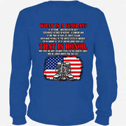 What Is a Veteran Shirt – That Is Honor, Gift for Veteran Dad, Grandpa & Retired Military, T-Shirt, Long Sleeve, Sweatshirt & Hoodie - Long Sleeve - Royal - Back