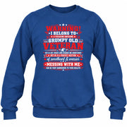 I Belong to a Freaking Awesome Grumpy Old Veteran Shirt – Gift for Veteran Wife, Military Spouse, T-Shirt, Long Sleeve, Sweatshirt & Hoodie - Sweatshirt - Royal - Front