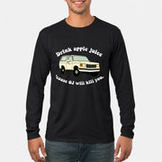 Drink Apple Juice ’Cause OJ Will Kill You – Funny Retro Bronco Shirt - Gift For Men, Husband, Friends - T-Shirt, Long Sleeve, Sweatshirt & Hoodie - Long Sleeve - Black - Front