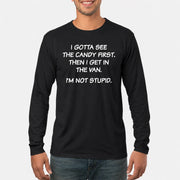 I Gotta See The Candy First Then I Get In the Van - Funny Gift For Men/ Dad/ Husband/ Grandpa - T-Shirt, Long Sleeve, Sweatshirt & Hoodie - Long Sleeve - Black - Front