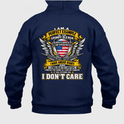 Grumpy Old Man Shirt – I Don’t Care, Funny Gift for Veteran Dad & Grandpa, T-Shirt, Long Sleeve, Sweatshirt & Hoodie - Hoodie - Navy - Back