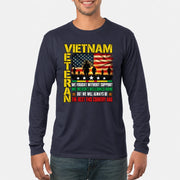 Vietnam Veteran Shirt – We Fought Without Support, Gift for Veteran Dad, Grandpa & Retired Military, T-Shirt, Long Sleeve, Sweatshirt & Hoodie - Long Sleeve - Navy - Front