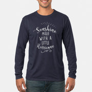 Sunshine Mixed With a Little Hurricane – Funny Sassy Women’s Shirt - T-Shirt, Long Sleeve, Sweatshirt & Hoodie - Long Sleeve - Navy - Front