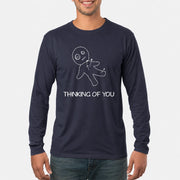 Thinking of You  – Funny Dark Humor Shirt -  T-Shirt, Long Sleeve, Sweatshirt & Hoodie - Long Sleeve - Navy - Front