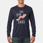 Oh For Fox Sake – Funny Fox Pun Shirt - T-Shirt, Long Sleeve, Sweatshirt & Hoodie - Long Sleeve - Navy - Front