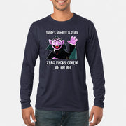 Today’s Number Is Zero –  Funny Adult Humor Shirt - T-Shirt, Long Sleeve, Sweatshirt & Hoodie - Long Sleeve - Navy - Front