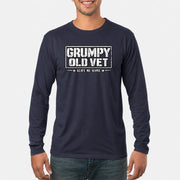 Grumpy Old Vet Leave Me Alone Shirt – Funny Gift for Veteran Dad, Grandpa & Retired Military, T-Shirt, Long Sleeve, Sweatshirt & Hoodie - Long Sleeve - Navy - Front