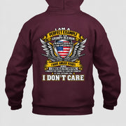 Grumpy Old Man Shirt – I Don’t Care, Funny Gift for Veteran Dad & Grandpa, T-Shirt, Long Sleeve, Sweatshirt & Hoodie - Hoodie - Maroon - Back