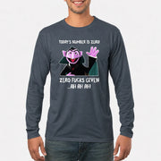 Today’s Number Is Zero –  Funny Adult Humor Shirt - T-Shirt, Long Sleeve, Sweatshirt & Hoodie - Long Sleeve - Dark Heather - Front