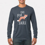 Oh For Fox Sake – Funny Fox Pun Shirt - T-Shirt, Long Sleeve, Sweatshirt & Hoodie - Long Sleeve - Dark Heather - Front