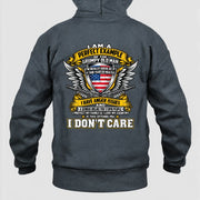 Grumpy Old Man Shirt – I Don’t Care, Funny Gift for Veteran Dad & Grandpa, T-Shirt, Long Sleeve, Sweatshirt & Hoodie - Hoodie - Dark Heather - Back