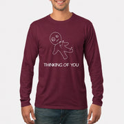 Thinking of You  – Funny Dark Humor Shirt -  T-Shirt, Long Sleeve, Sweatshirt & Hoodie - Long Sleeve - Maroon - Front