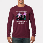 Today’s Number Is Zero –  Funny Adult Humor Shirt - T-Shirt, Long Sleeve, Sweatshirt & Hoodie - Long Sleeve - Maroon - Front