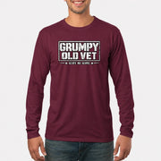 Grumpy Old Vet Leave Me Alone Shirt – Funny Gift for Veteran Dad, Grandpa & Retired Military, T-Shirt, Long Sleeve, Sweatshirt & Hoodie - Long Sleeve - Maroon - Front