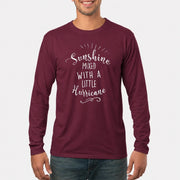 Sunshine Mixed With a Little Hurricane – Funny Sassy Women’s Shirt - T-Shirt, Long Sleeve, Sweatshirt & Hoodie - Long Sleeve - Maroon - Front