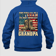 Veteran Grandpa Shirt – Some People Call Me A Veteran, Gift for Grandpa, T-Shirt, Long Sleeve, Sweatshirt & Hoodie - Hoodie - Royal - Back