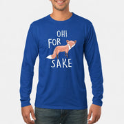 Oh For Fox Sake – Funny Fox Pun Shirt - T-Shirt, Long Sleeve, Sweatshirt & Hoodie - Long Sleeve - Royal - Front
