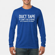 Duct Tape  It Can’t Fix Stupid But It Can Muffle the Sound - Funny Gift Idea -  T-Shirt, Long Sleeve, Sweatshirt & Hoodie - Long Sleeve - Royal - Front