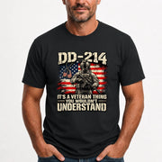 DD-214 Veteran Shirt – It’s a Veteran Thing You Wouldn’t Understand, Gift for U.S. Veteran, Military Dad & Grandpa, T-Shirt, Long Sleeve, Sweatshirt & Hoodie - T-Shirt - Black - Front