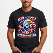 Home of the Free Because of the Brave Veteran Shirt – Gift for Military Dad, Grandpa & U.S. Veteran, T-Shirt, Long Sleeve, Sweatshirt & Hoodie - T-Shirt - Black - Front