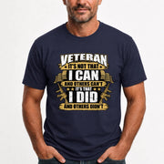 Veteran It's Not That I Can Shirt – Gift for U.S. Veteran, Military Dad & Grandpa, T-Shirt, Long Sleeve, Sweatshirt & Hoodie - T-Shirt - Navy - Front