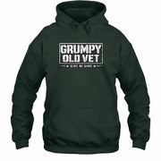 Grumpy Old Vet Leave Me Alone Shirt – Funny Gift for Veteran Dad, Grandpa & Retired Military, T-Shirt, Long Sleeve, Sweatshirt & Hoodie - Hoodie - Forest Green - Front