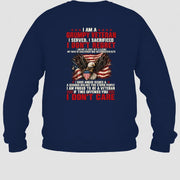 I Am A Grumpy Veteran Shirt – I Served I Sacrificed I Don’t Regret Patriotic Eagle American Flag Veteran T-Shirt, Long Sleeve, Sweatshirt & Hoodie - Sweatshirt - Navy - Back