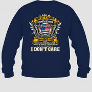Grumpy Old Man Shirt – I Don’t Care, Funny Gift for Veteran Dad & Grandpa, T-Shirt, Long Sleeve, Sweatshirt & Hoodie - Sweatshirt - Navy - Back