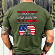 What Is a Veteran Shirt – That Is Honor, Gift for Veteran Dad, Grandpa & Retired Military, T-Shirt, Long Sleeve, Sweatshirt & Hoodie - T-Shirt - Military Green - Back