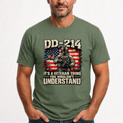 DD-214 Veteran Shirt – It’s a Veteran Thing You Wouldn’t Understand, Gift for U.S. Veteran, Military Dad & Grandpa, T-Shirt, Long Sleeve, Sweatshirt & Hoodie - T-Shirt - Military Green - Front