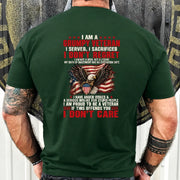 I Am A Grumpy Veteran Shirt – I Served I Sacrificed I Don’t Regret Patriotic Eagle American Flag Veteran T-Shirt, Long Sleeve, Sweatshirt & Hoodie - T-Shirt - Forest Green - Back