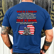 What Is a Veteran Shirt – That Is Honor, Gift for Veteran Dad, Grandpa & Retired Military, T-Shirt, Long Sleeve, Sweatshirt & Hoodie - T-Shirt - Royal - Back