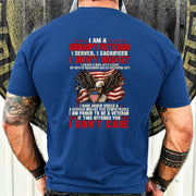 I Am A Grumpy Veteran Shirt – I Served I Sacrificed I Don’t Regret Patriotic Eagle American Flag Veteran T-Shirt, Long Sleeve, Sweatshirt & Hoodie - T-Shirt - Royal - Back