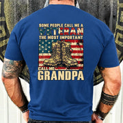 Veteran Grandpa Shirt – Some People Call Me A Veteran, Gift for Grandpa, T-Shirt, Long Sleeve, Sweatshirt & Hoodie - T-Shirt - Royal - Back