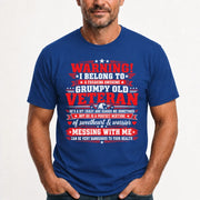 I Belong to a Freaking Awesome Grumpy Old Veteran Shirt – Gift for Veteran Wife, Military Spouse, T-Shirt, Long Sleeve, Sweatshirt & Hoodie - T-Shirt - Royal - Front