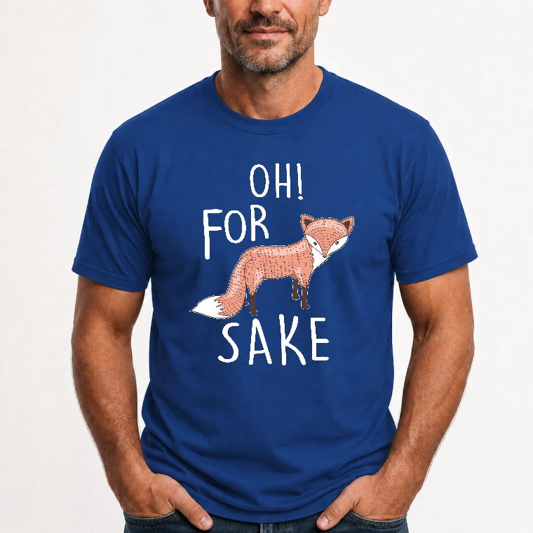 Oh For Fox Sake – Funny Fox Pun Shirt - T-Shirt, Long Sleeve, Sweatshirt & Hoodie - T-Shirt - Royal - Front