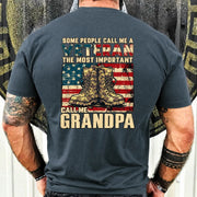 Veteran Grandpa Shirt – Some People Call Me A Veteran, Gift for Grandpa, T-Shirt, Long Sleeve, Sweatshirt & Hoodie - T-Shirt - Dark Heather - Back