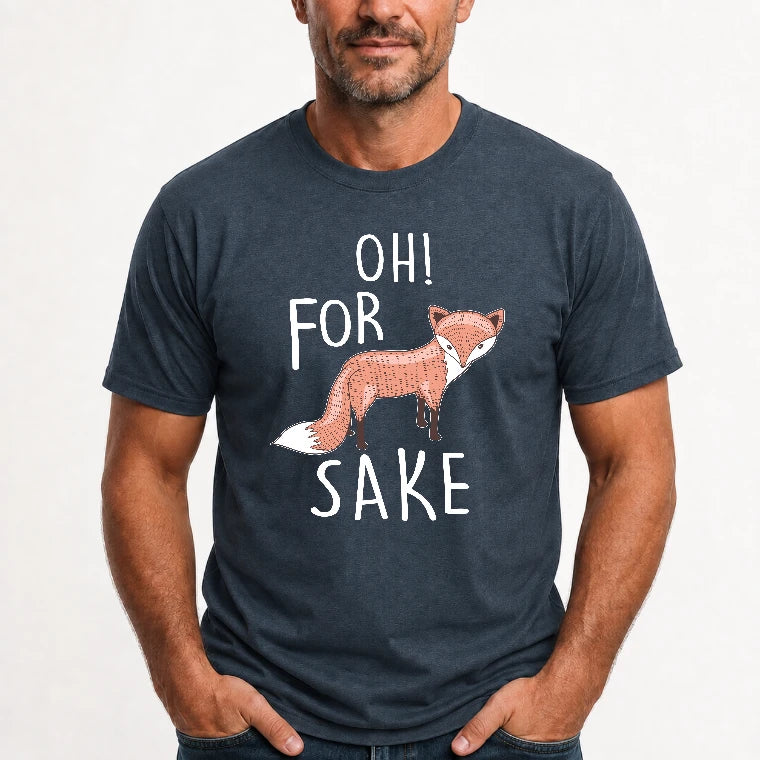 Oh For Fox Sake – Funny Fox Pun Shirt - T-Shirt, Long Sleeve, Sweatshirt & Hoodie - T-Shirt - Dark Heather - Front