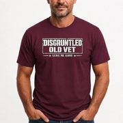 Disgruntled Old Vet Shirt – Leave Me Alone, Funny Gift for Veteran Dad, Grandpa & Retired Military, T-Shirt, Long Sleeve, Sweatshirt & Hoodie - T-Shirt - Maroon - Front
