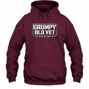Grumpy Old Vet Leave Me Alone Shirt – Funny Gift for Veteran Dad, Grandpa & Retired Military, T-Shirt, Long Sleeve, Sweatshirt & Hoodie - Hoodie - Maroon - Front