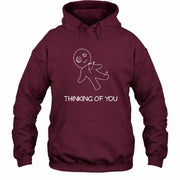Thinking of You  – Funny Dark Humor Shirt -  T-Shirt, Long Sleeve, Sweatshirt & Hoodie - Hoodie - Maroon - Front