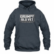Grumpy Old Vet Leave Me Alone Shirt – Funny Gift for Veteran Dad, Grandpa & Retired Military, T-Shirt, Long Sleeve, Sweatshirt & Hoodie - Hoodie - Dark Heather - Front