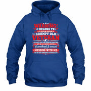 I Belong to a Freaking Awesome Grumpy Old Veteran Shirt – Gift for Veteran Wife, Military Spouse, T-Shirt, Long Sleeve, Sweatshirt & Hoodie - Hoodie - Royal - Front